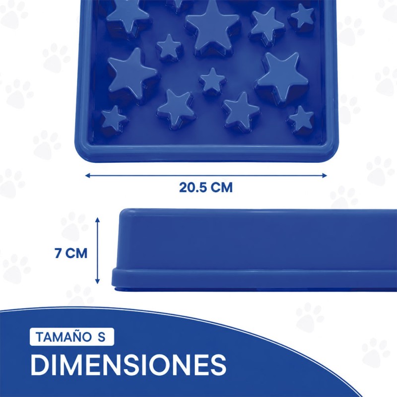 Eat Slow Live Longer Plato Comedero Antiestres "S" - Azul