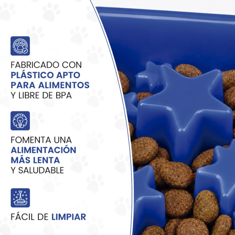 Eat Slow Live Longer Plato Comedero Antiestres "S" - Azul