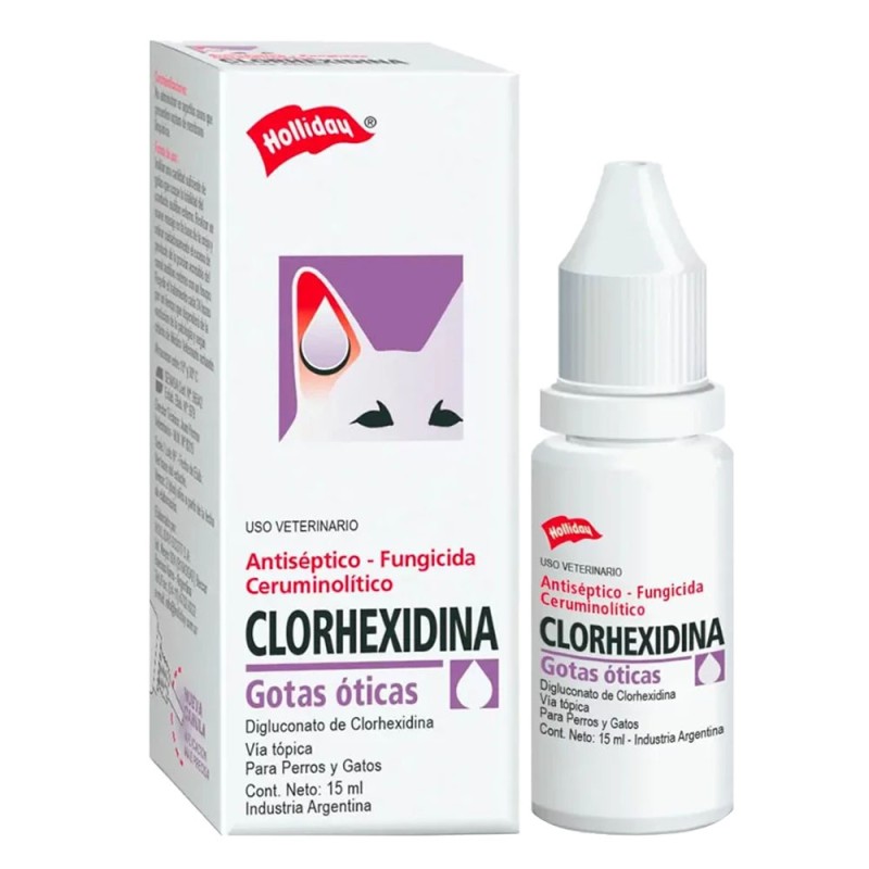 Holliday Clorhexidina Gotas Óticas Para Perros y Gatos 15 ml