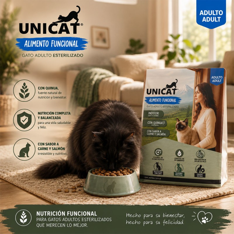 Unicat Alimento Para Gatos Adultos Esterilizados 2Kg