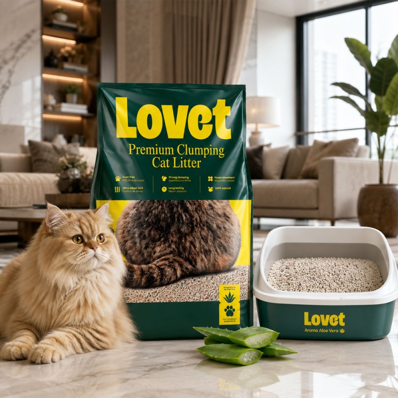 Lovet arena perlada super premium con aroma Aloe Vera 20kg.