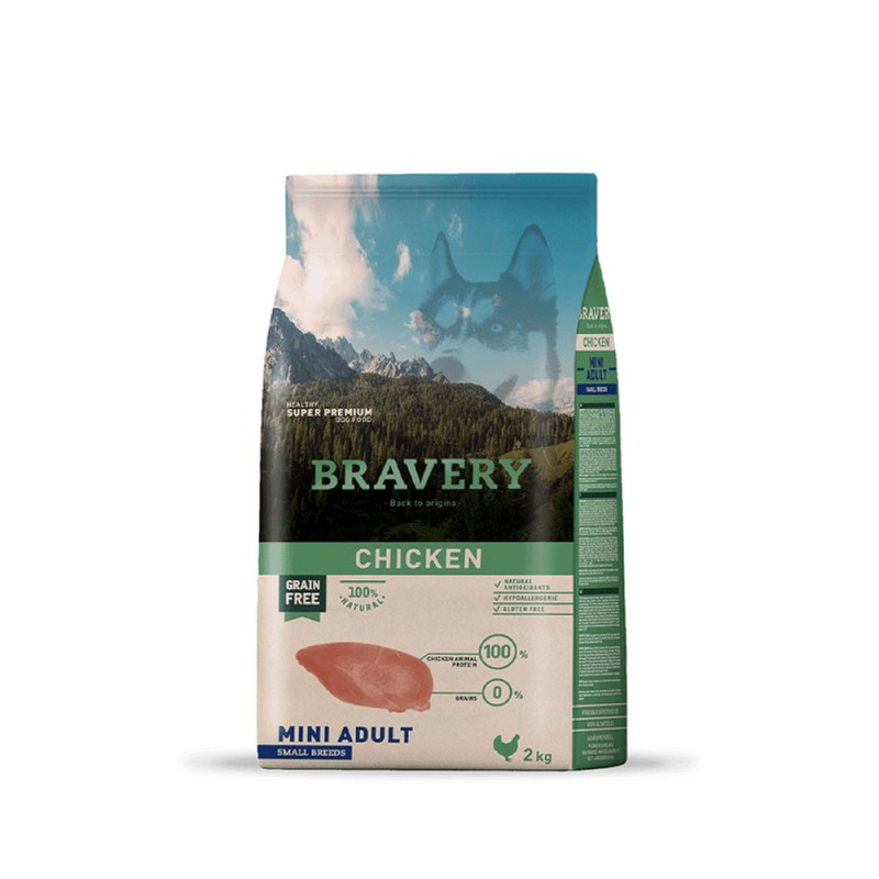 Alimento para Perros Raza Pequeña Adulto Bravery Pollo 2Kg Bravery - 1