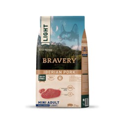 Alimento para Perros Pequeños Light Adulto Bravery Cerdo Ibérico 7Kg Bravery - 1