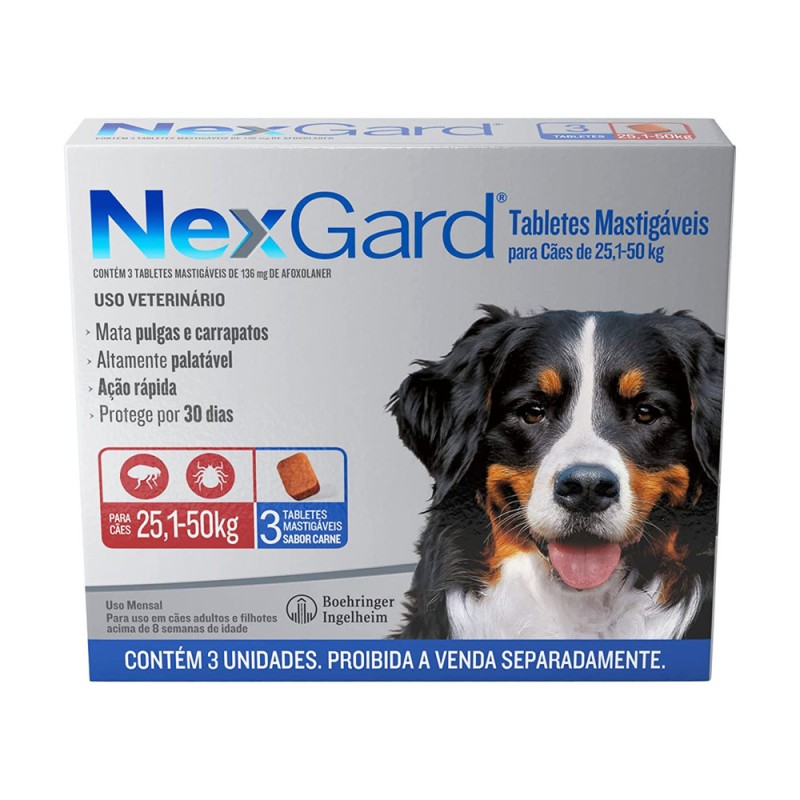NEXGARD 6 GR x 3 TAB 136mg de 25.1 a 50kg NEXGARD - 1