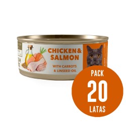 Amity Pollo y Salmón para Gatos Adultos Lata 80gr x20 und Amity - 1