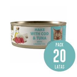 Amity Merluza Bacalao y Atún para Gatos Esterilizados Lata 80gr x20 und Amity - 1