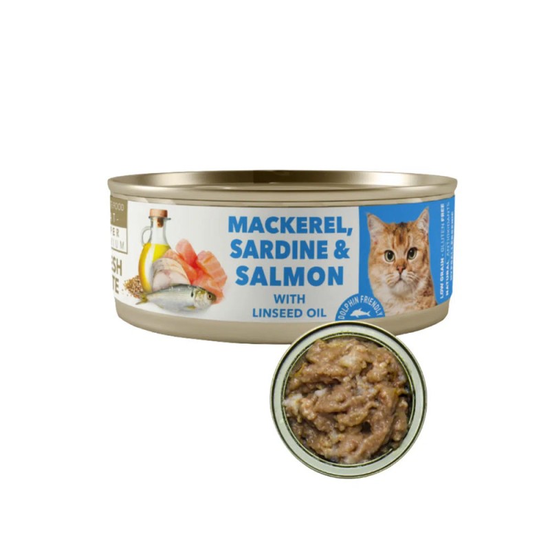 Amity Caballa Sardina y Salmón para Gatos Adultos Lata 80gr x20 und Amity - 2