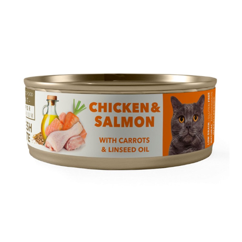 Amity Pollo y Salmón para Gatos Adultos Lata 80gr Amity - 1