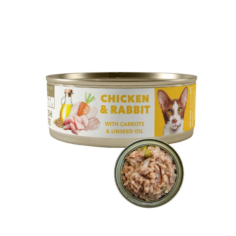 Amity Pollo y Conejo para Gatos Adultos Lata 80gr Amity - 2