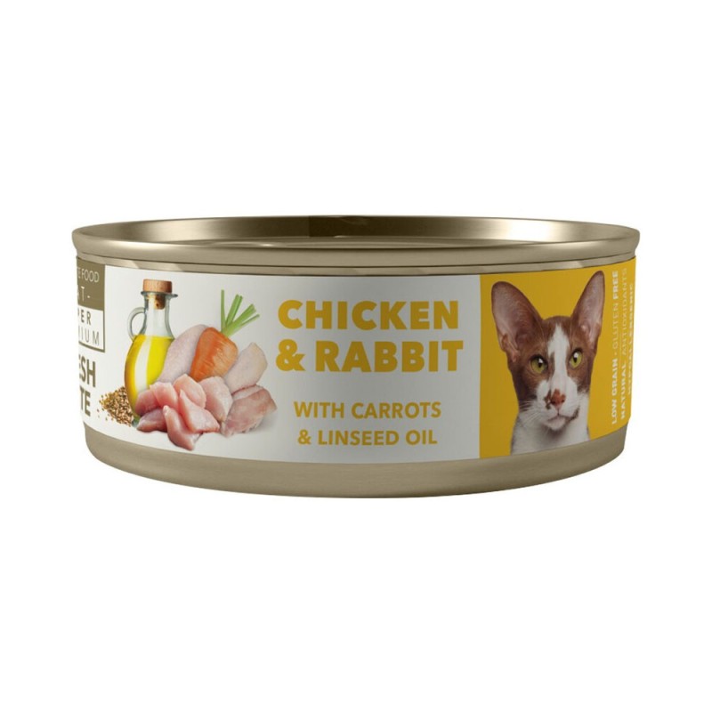 Amity Pollo y Conejo para Gatos Adultos Lata 80gr Amity - 1