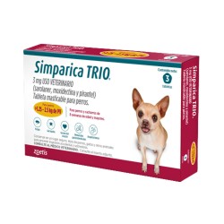 Simparica Trio Antipulgas para perros 1.3 a 2.6kg x 3 Tab Simparica - 1