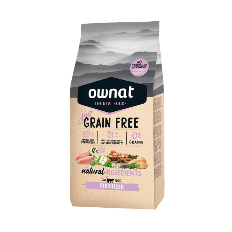 Ownat Just Libre de Granos Gatos Esterilizados 1kg Ownat - 1