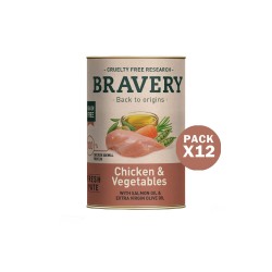 Bravery Pollo y Vegetales Perros Adultos Lata 290gr x 12und Bravery - 1