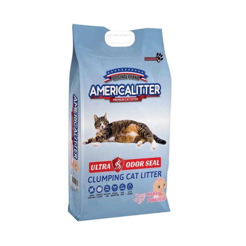 America Litter Ultra Odor Seal Talco de Bebé 7Kg|Arena gatos |PatmoPet