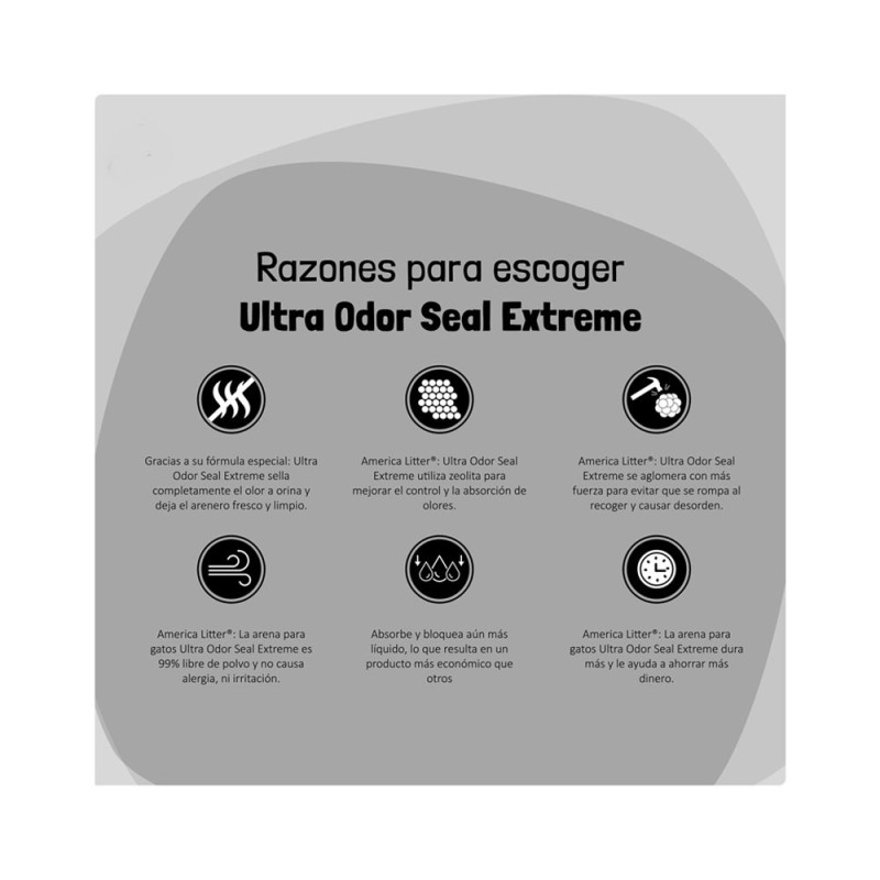 America Litter Ultra Odor Seal Extreme 15Kg|Arena para Gatos |PatmoPet