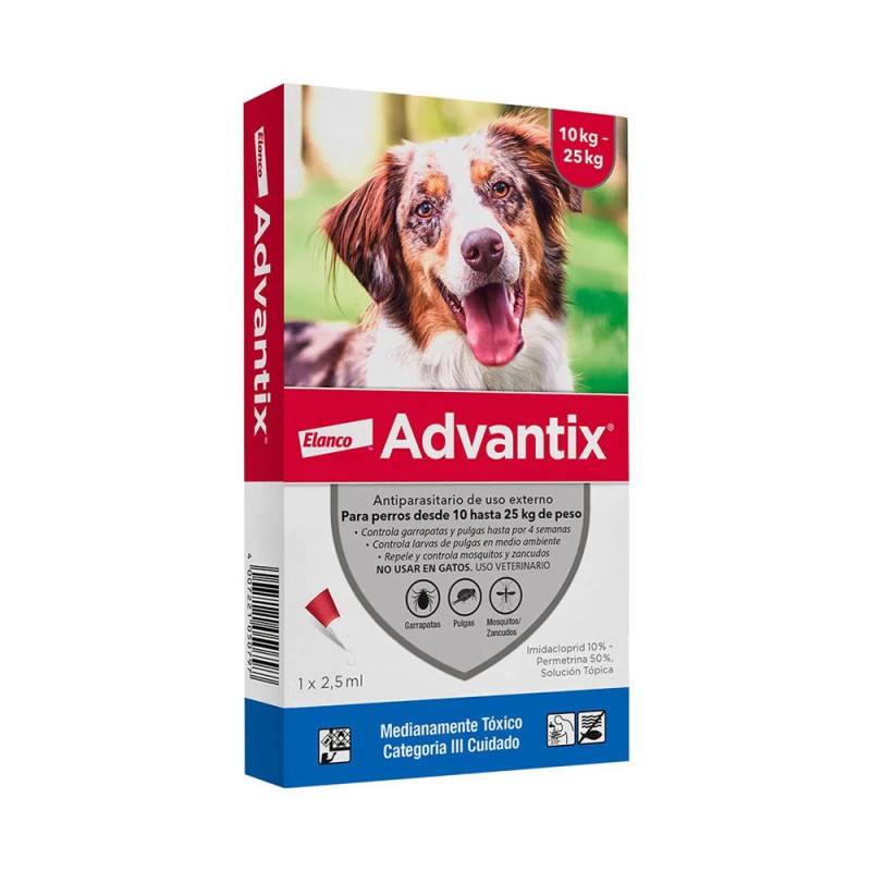 Pipeta Antipulgas Advantix para Perros de 10 a 25Kg