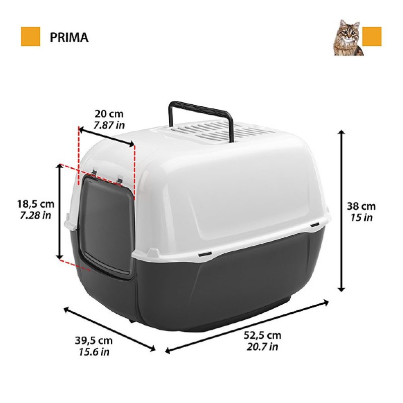 Litera Arenero Baño Sanitario Ferplast Home Prima Negro Patmo Pet