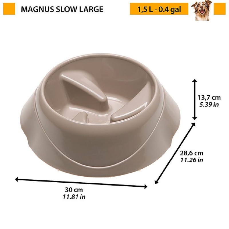 FERPLAST Magnus Slow Large - Plato Comedero Antivoracidad para Perros