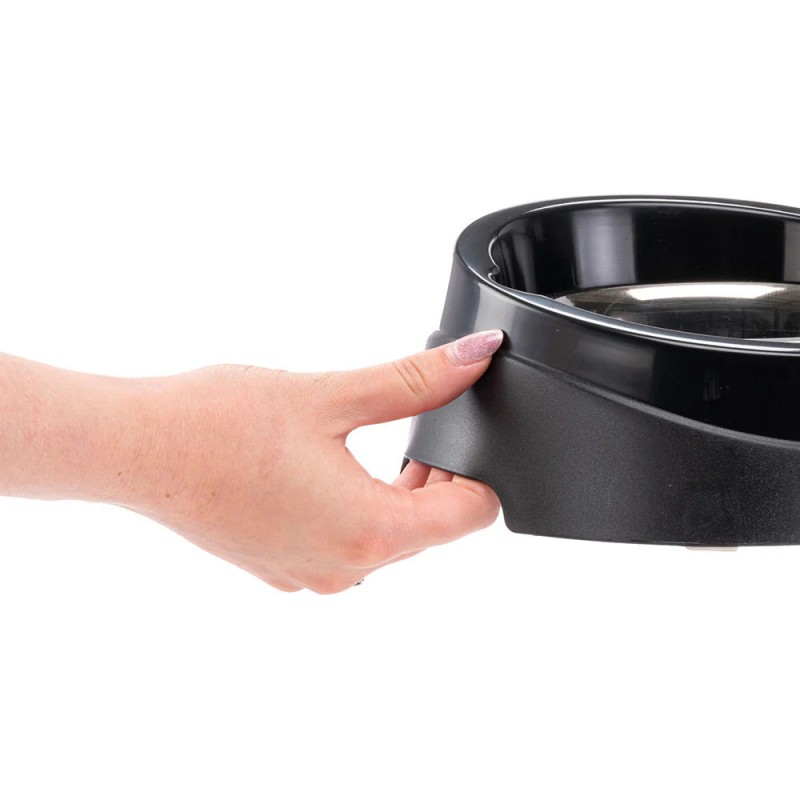 FERPLAST Duo Feed Boles de Acero Inoxidable con Soporte 1 litro