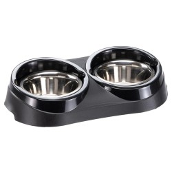 FERPLAST Duo Feed Boles Acero Inoxidable c/Soporte para Perro y Gato