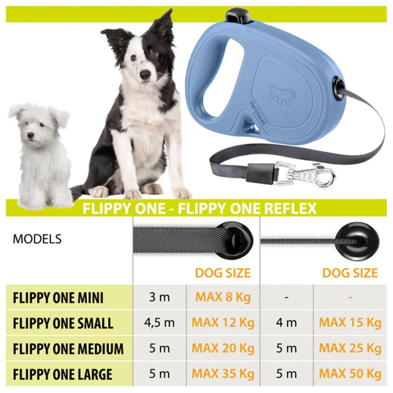 FERPLAST Correa Retráctil para Paseo Flippy One Talla S Rosada