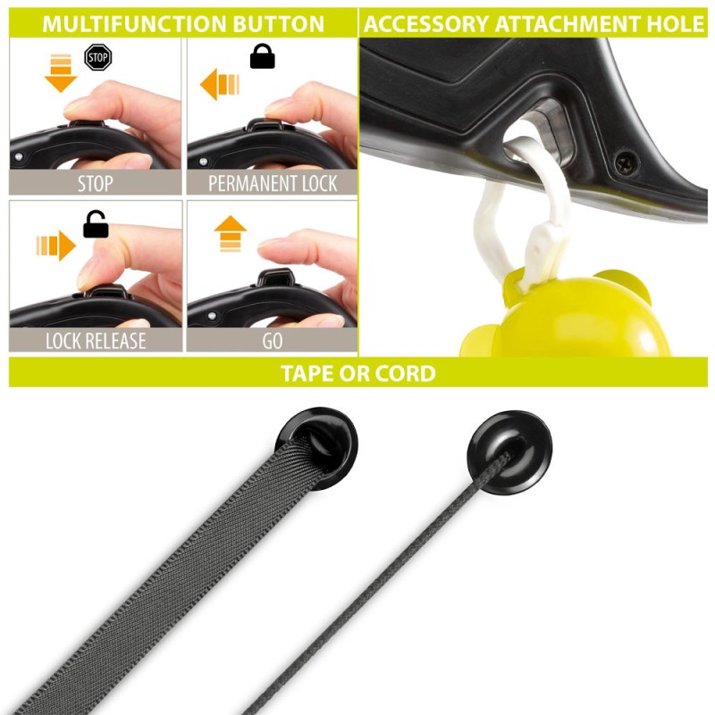 FERPLAST Correa Retráctil para Paseo Flippy One Talla S Rosada