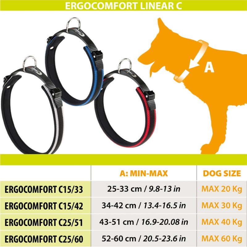 Ferplast Collar Ergocomfort Rojo con Micro Regulación C15/42