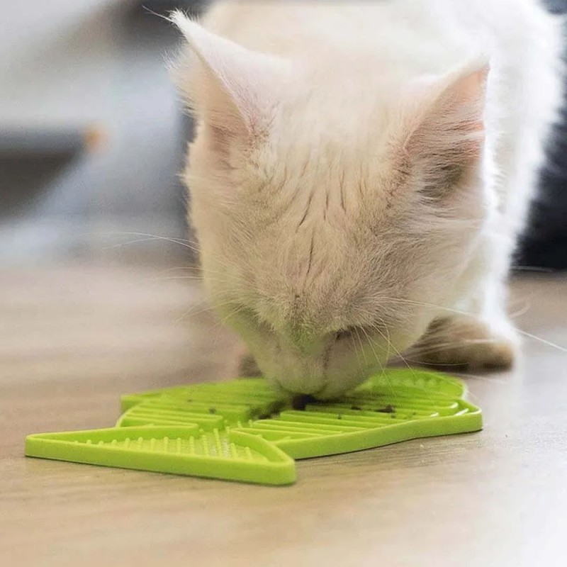 Plato Lickimat Casper Turquesa Anti Ansiedad para Gatos