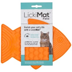 Plato Lickimat Casper Naranja Anti Ansiedad para Gatos