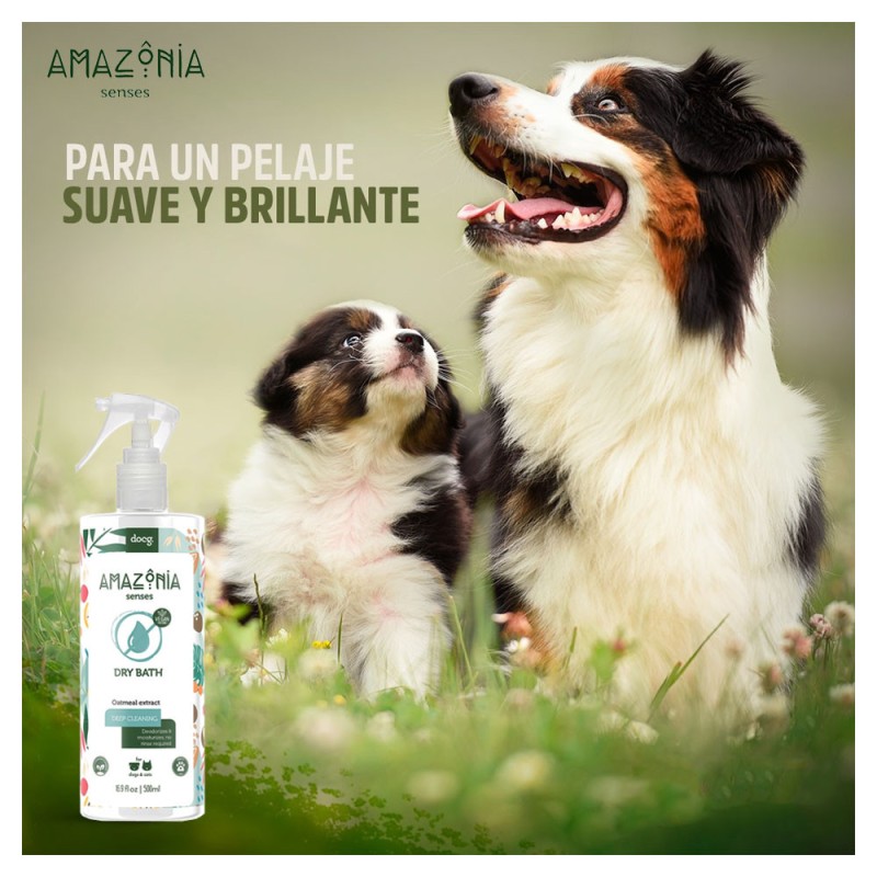 Shampoo para Baño Seco Perros y Gatos Amazonia Senses 500ml