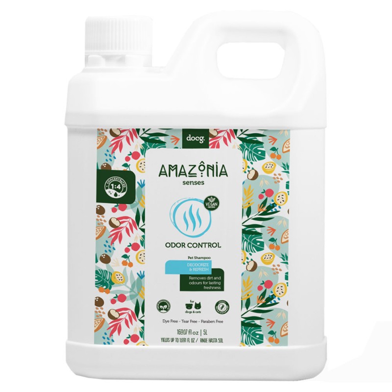 Shampoo para Mascotas Amazonia Senses Control de Olores 5L