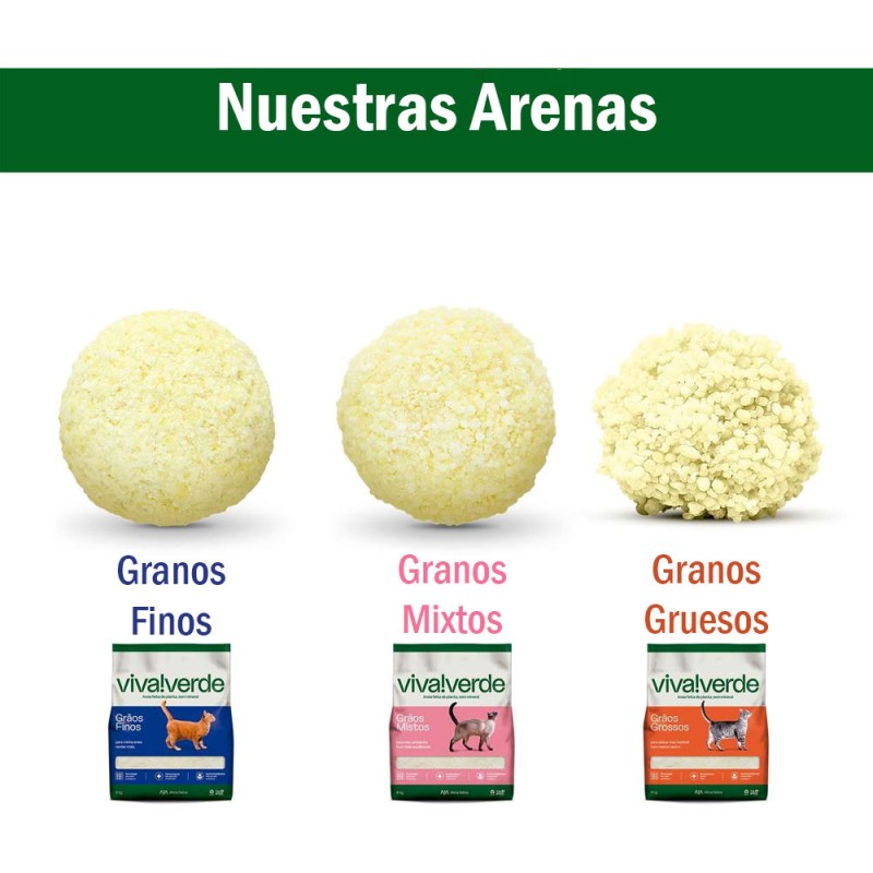 Arena Sanitaria para Gatos Granos Finos Viva Verde 4kg 100% Natural