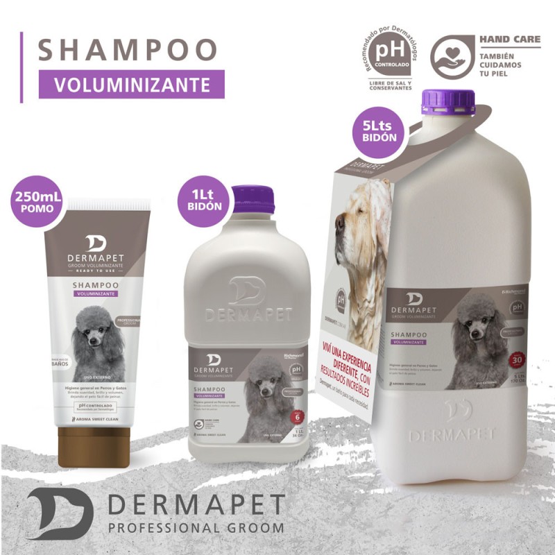 Shampoo para Mascotas Dermapet Groom Voluminizante 5L