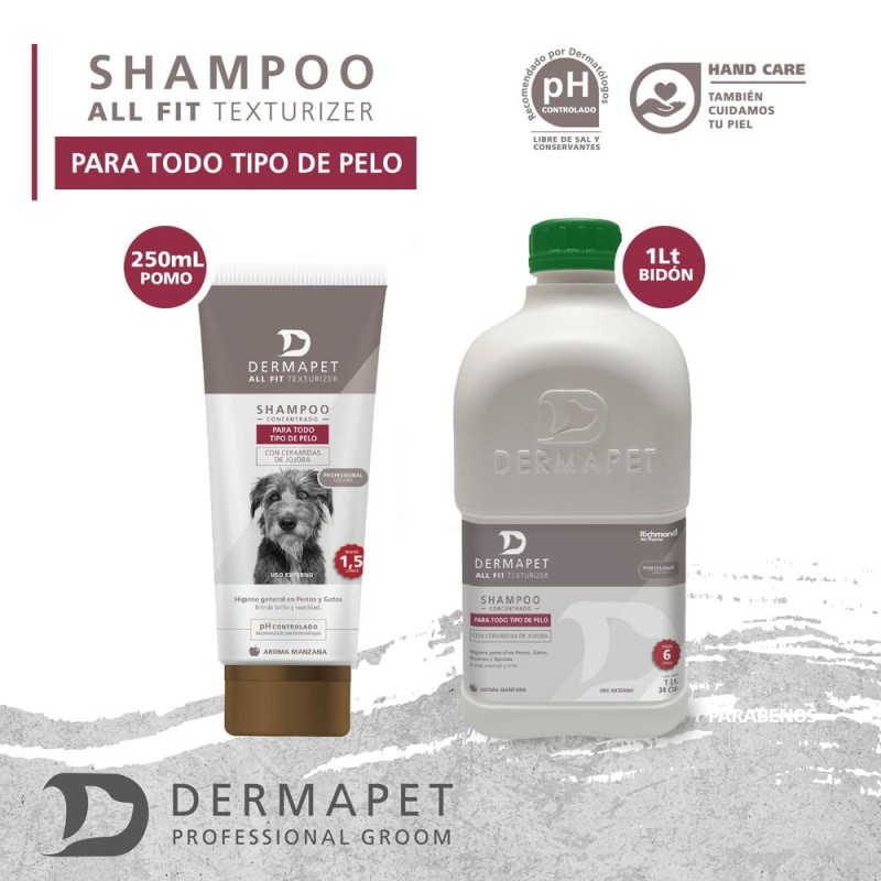 Dermapet All Fit Texturizer 1L – Shampoo Para Todo Tipo de Pelo