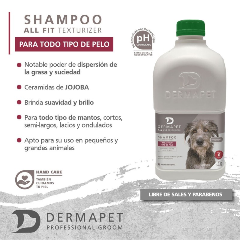 Dermapet All Fit Texturizer 1L – Shampoo Para Todo Tipo de Pelo