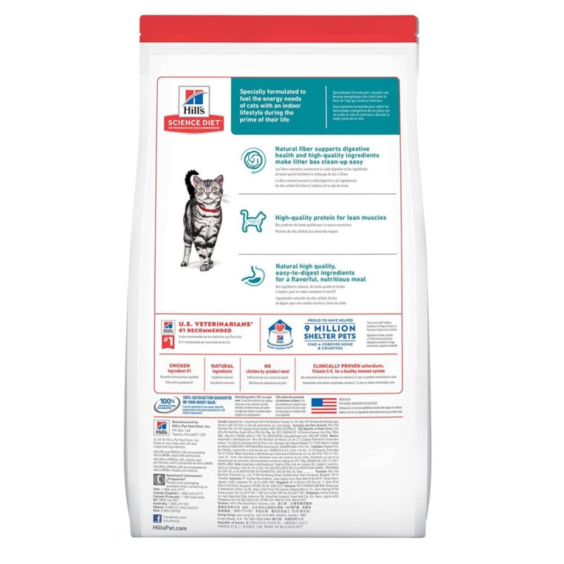 Alimento Hills Para Gatos Adultos de Interior Indoor 1.6Kg