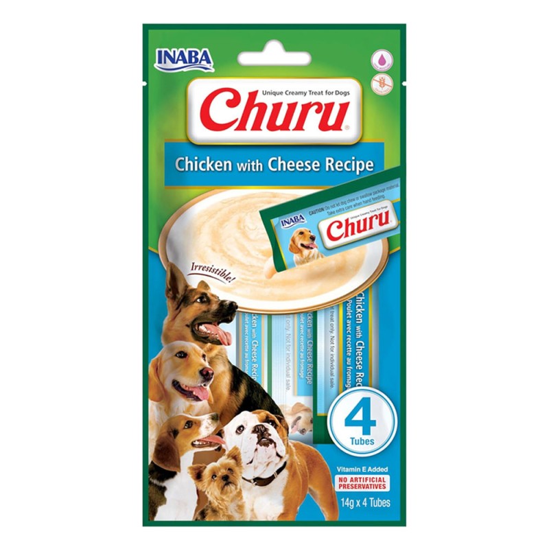 Snack Churu para Perros de Pollo Con Queso 4 Tubos x14gr