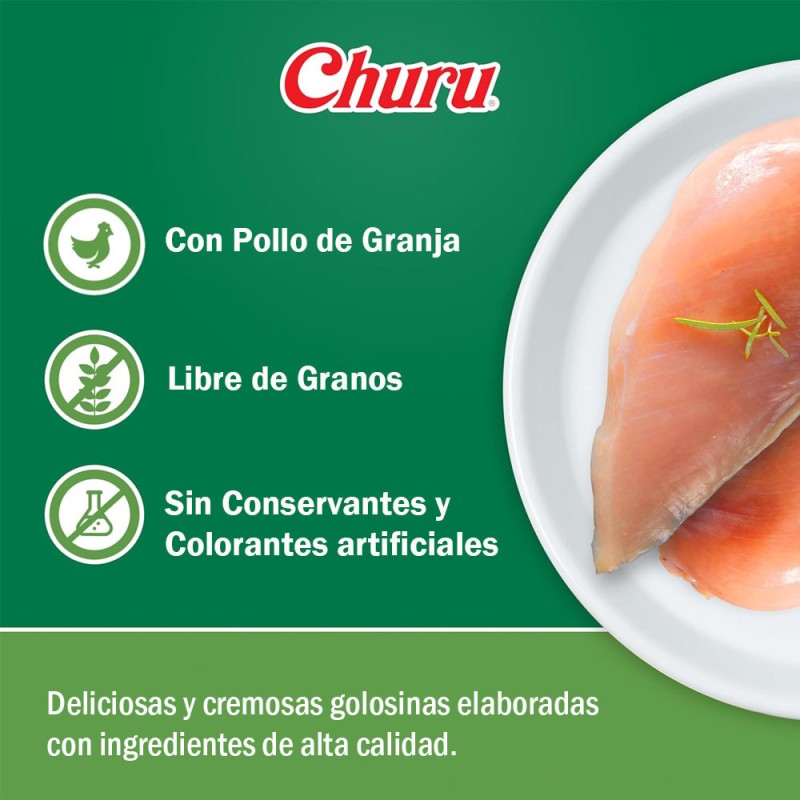Snack Churu para Perros de Pollo 4 Tubos x14gr