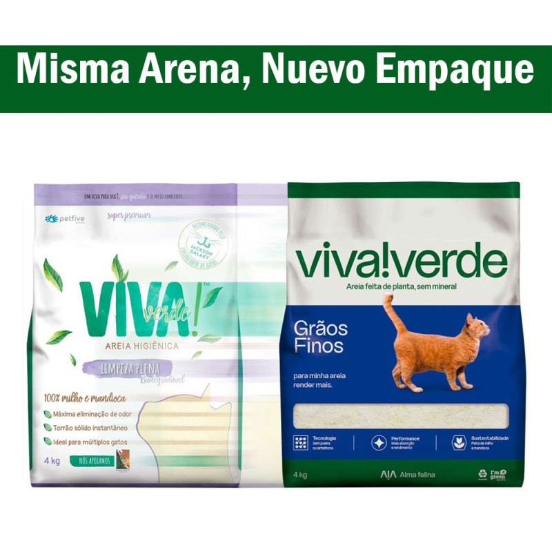 Arena Sanitaria para Gatos Granos Finos Viva Verde 10kg 100% Ecologica