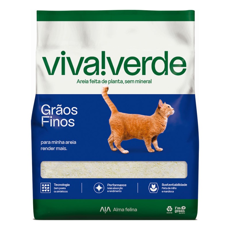 Arena Sanitaria para Gatos Granos Finos Viva Verde 10kg 100% Ecologica