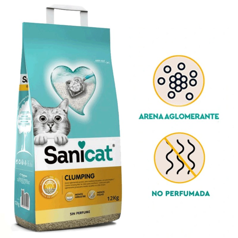 Sanicat Clumping Arena Sanitaria Aglomerante para gatos 12KG