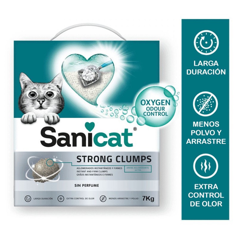 Sanicat Strong Clumps Arena Sanitaria Ultra Aglomerante para gatos 7KG