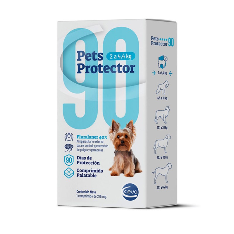 Antipulgas Pets Protector para perros de 2 a 4.5 kg Accion 3 meses