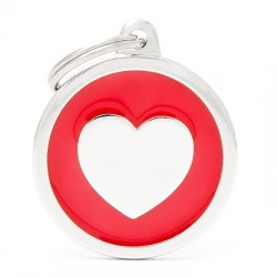 Placa Identificadora My Family Red Big Circle Heart