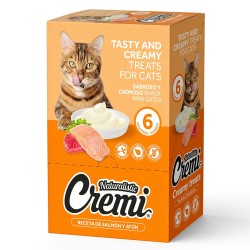 Snack para Gatos Naturalistic Cremi Salmón y Atún 60gr Packx6