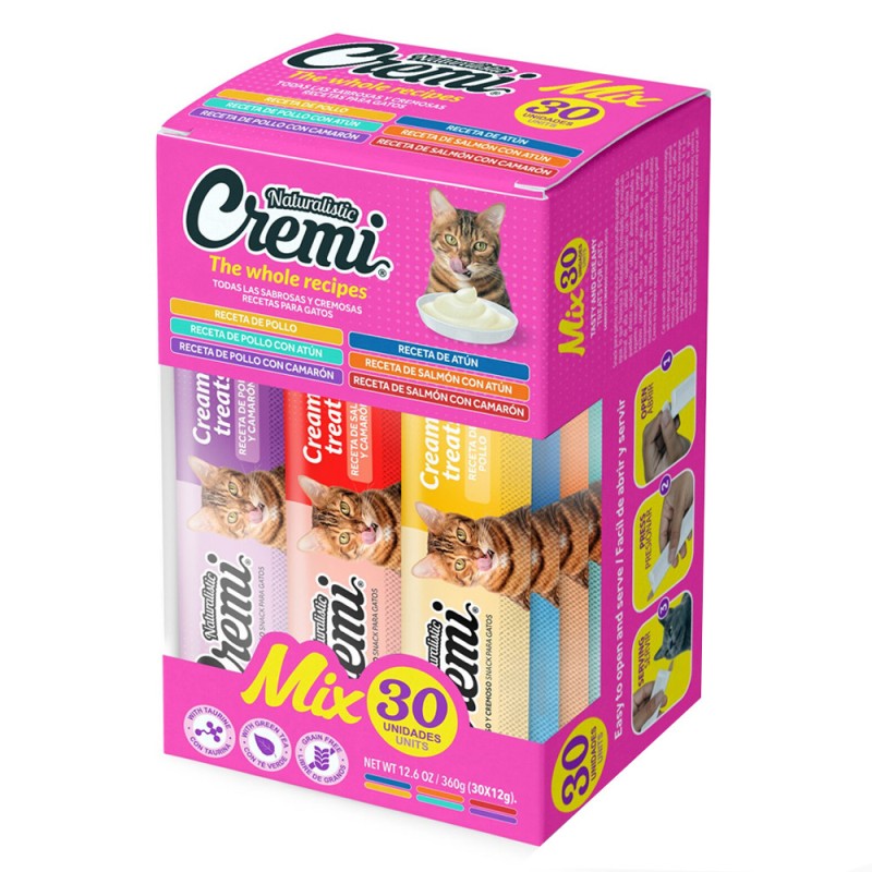 Snack para gatos Cremi Box Variado Mix, 30 sachet