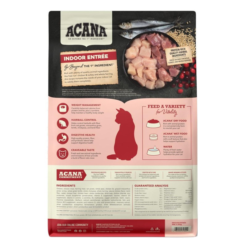 Alimento Acana Gatos de Interior Indoor Pollo y Pavo 1.8 Kg