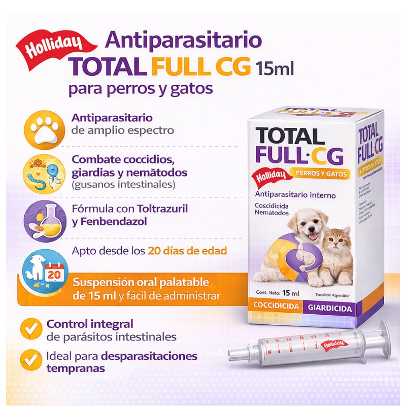 Antiparasitario Interno Total Full CG Para Perros y Gatos 15ml
