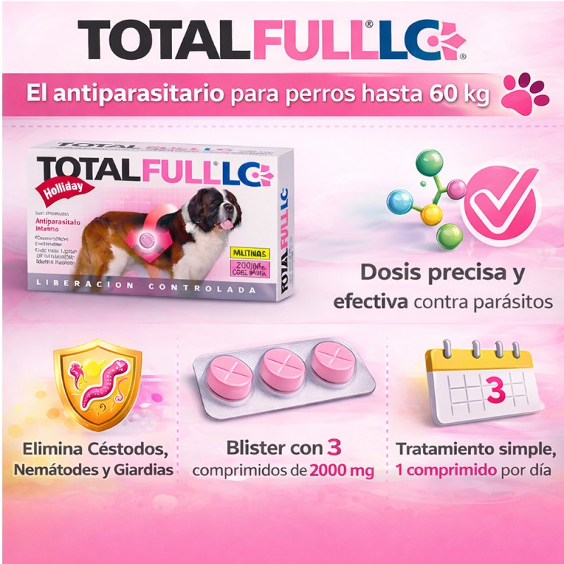 Antiparasitario Interno Total Full LC Perros Grandes 72Tab