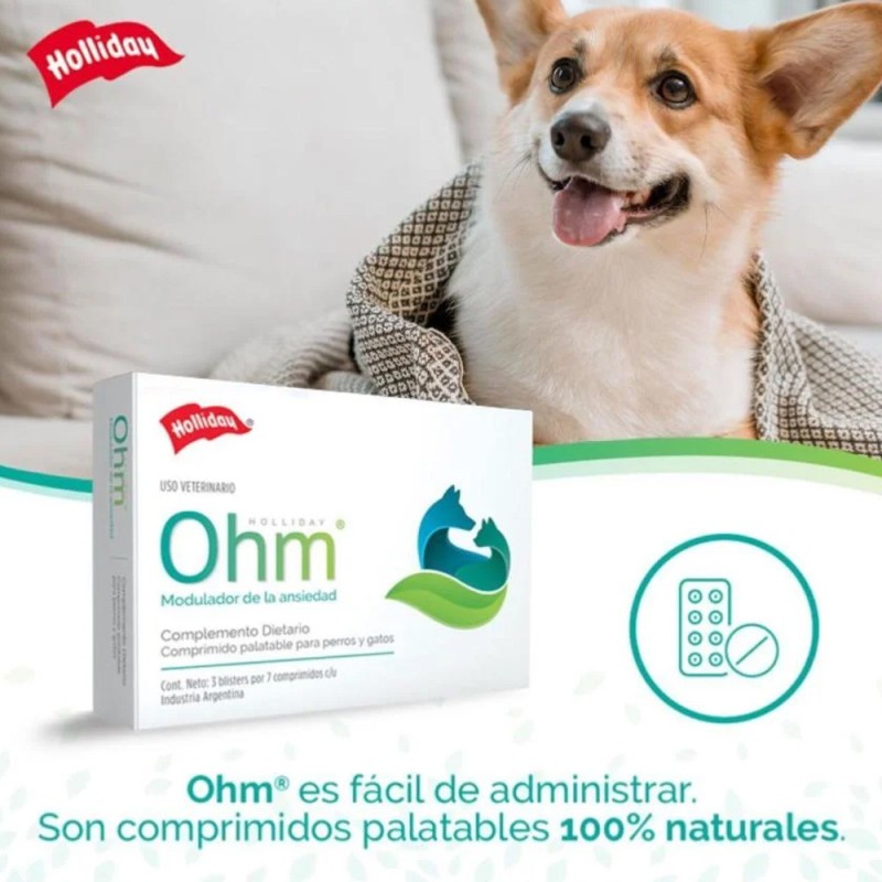 Holliday OHM Modulador de Ansiedad Para Mascotas 21 Tabletas